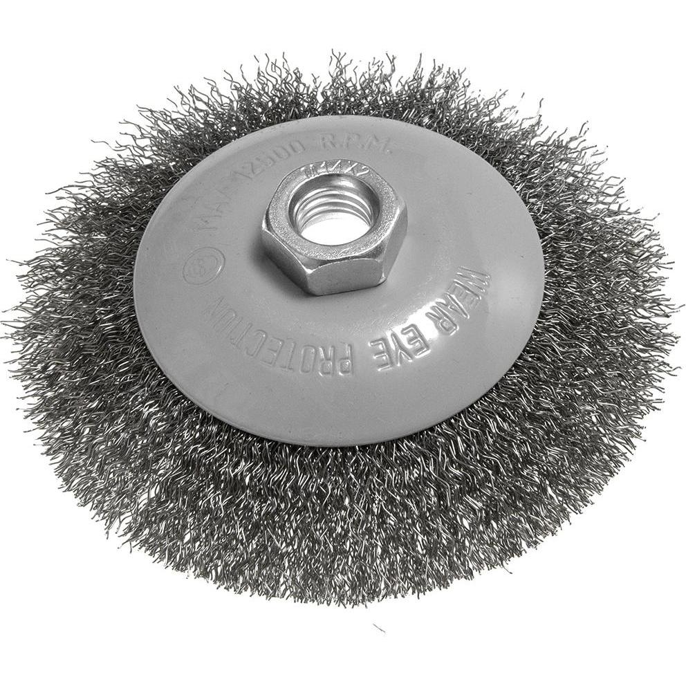Graphite, Abrasivi, Drahtbürste 115 mm, gewellter Draht, Stahl, M14