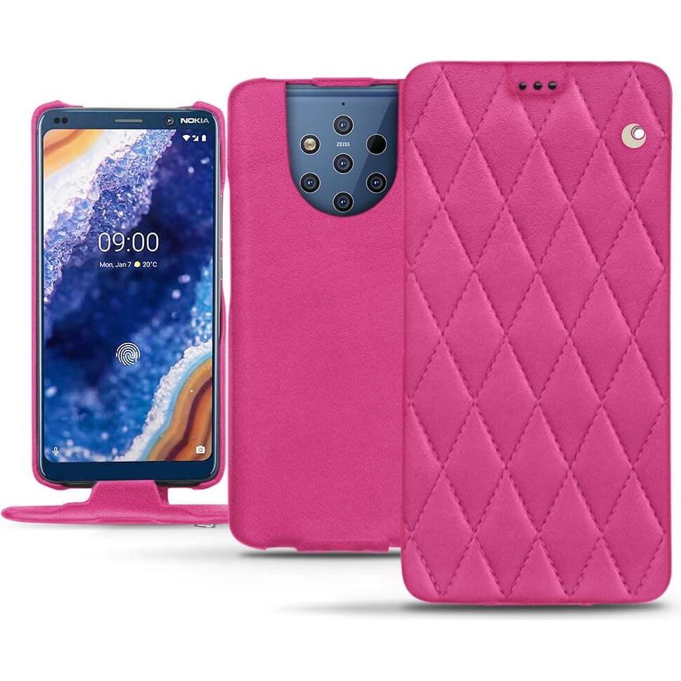Noreve Lederschutzhülle vertikal (Nokia 9 PureView), Smartphone Hülle, Rosa