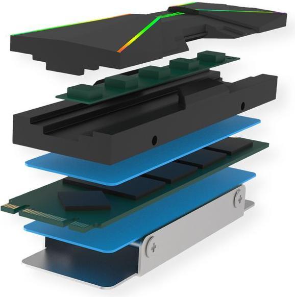 Productafbeelding Xilence M2SSD.B.ARGB Geheugenmodule Koeler Zwart 1 stuk(s)