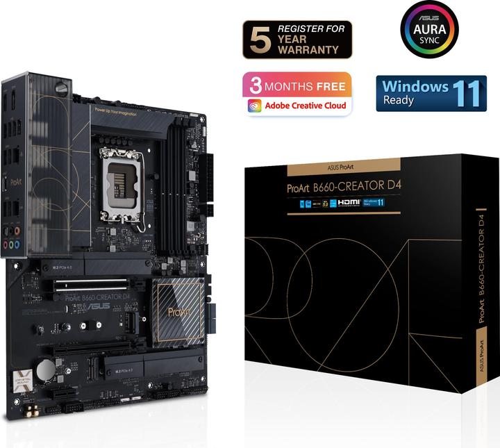 Productafbeelding ASUS PROART B660-CREATOR D4 (LGA 1700, Intel B660, ATX)