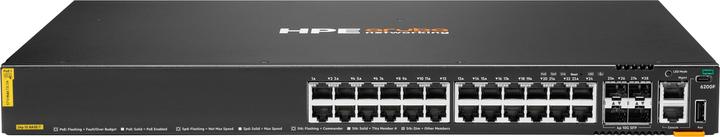 Actual product image Aruba HPE Networking CX 6200F 24G Class-4 PoE 4SFP+ 370W Switch (28 ports)