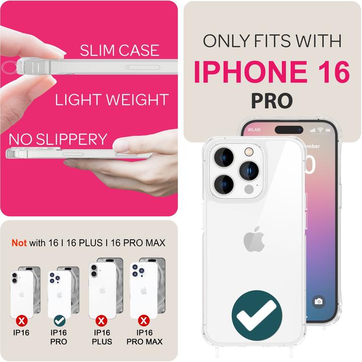 Produktbild Nalia Klare Hülle mit Kette zum Umhängen