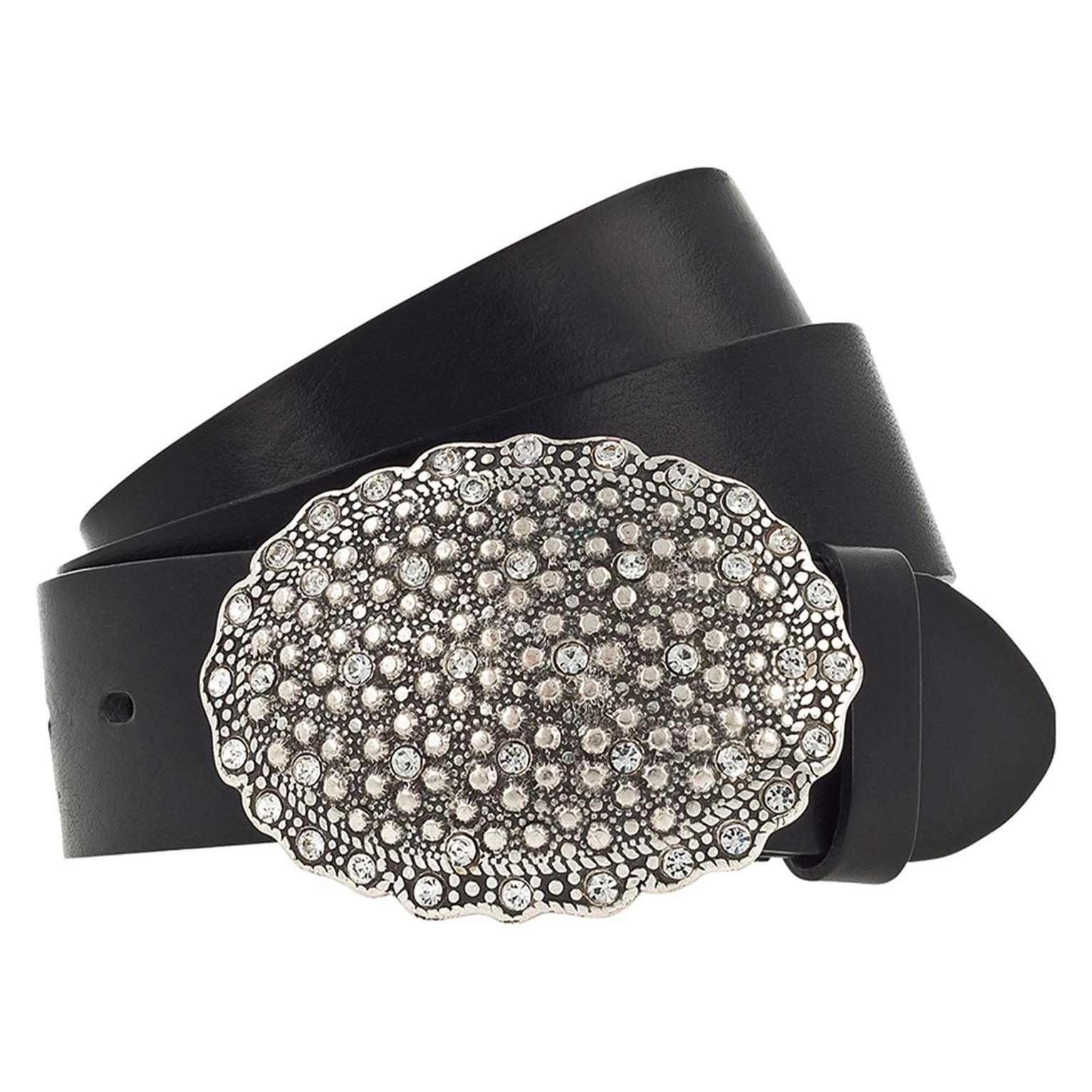 Vanzetti, Damen, Gürtel, 40mm Leather Belt, Schwarz