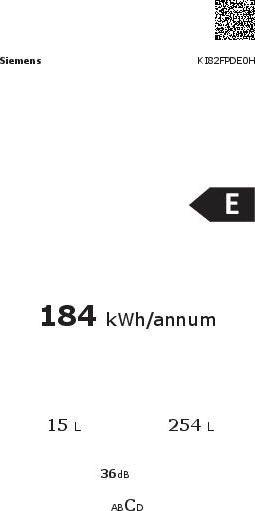 Energie-Label Siemens KI82FPDE0H (269 l)