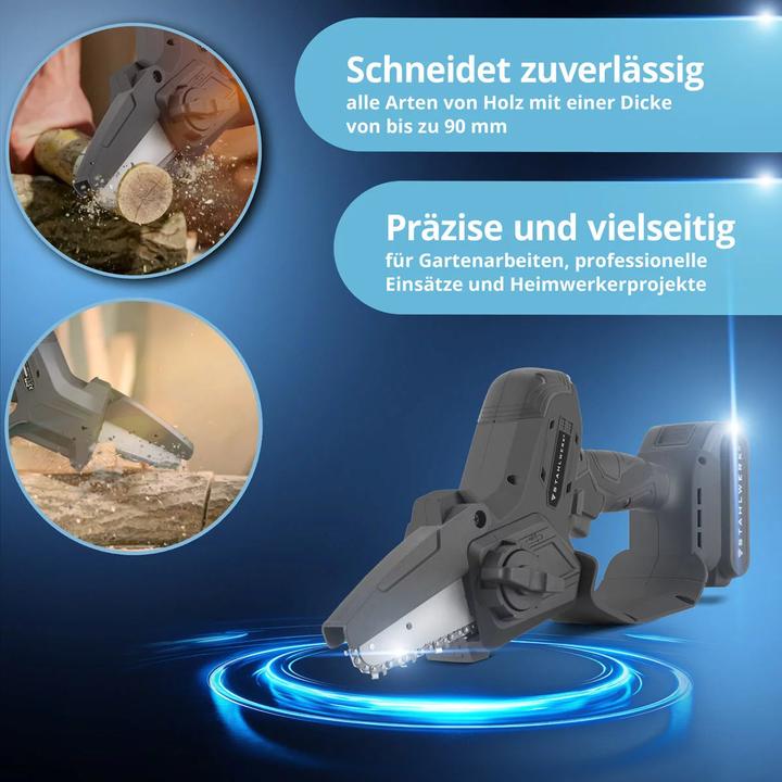 Produktbild Stahlwerk Mini Akku Kettensäge MAK-20 ST Brushless Handkettensäge 4,8 m/s mit 2000mAh Akku-Motorsäge (Akku Kettensäge)