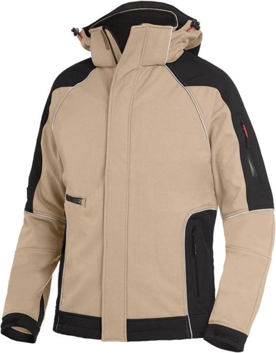 Actual product image FHB Men's softshell jacket WALTER beige, black size L