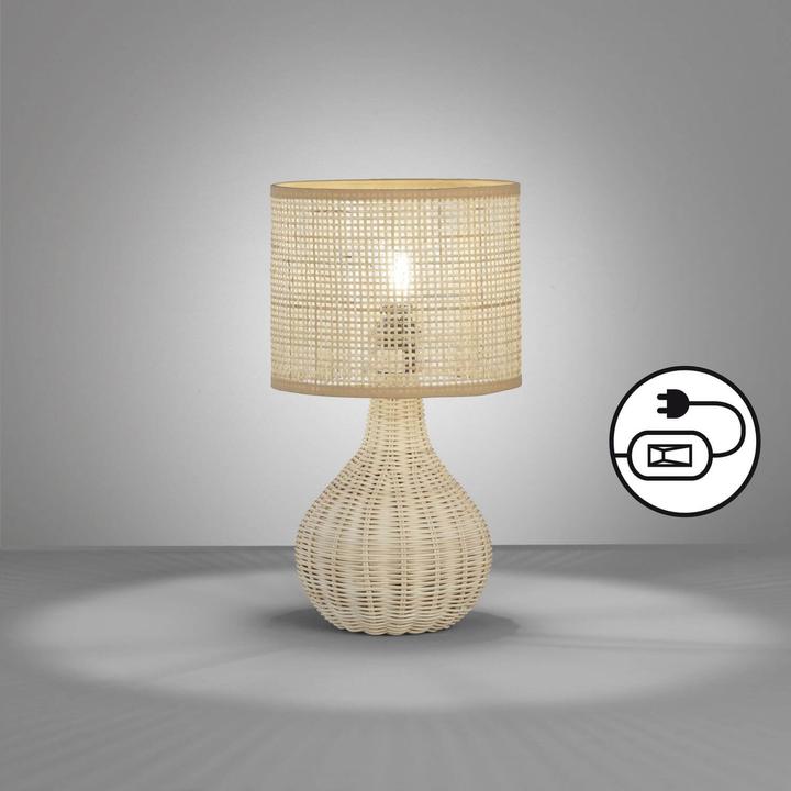 Fischer & Honsel Honsel Nature table lamp E14 switchable lampshade vine knit natural vine 50733 (E14)