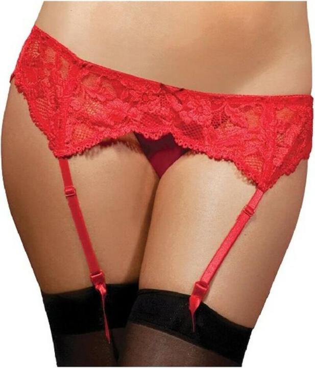 Produktbild Seven 'Til Midnight Seven Til Midnight 9555 Lace Affairs Hip Stockings, Red S/M