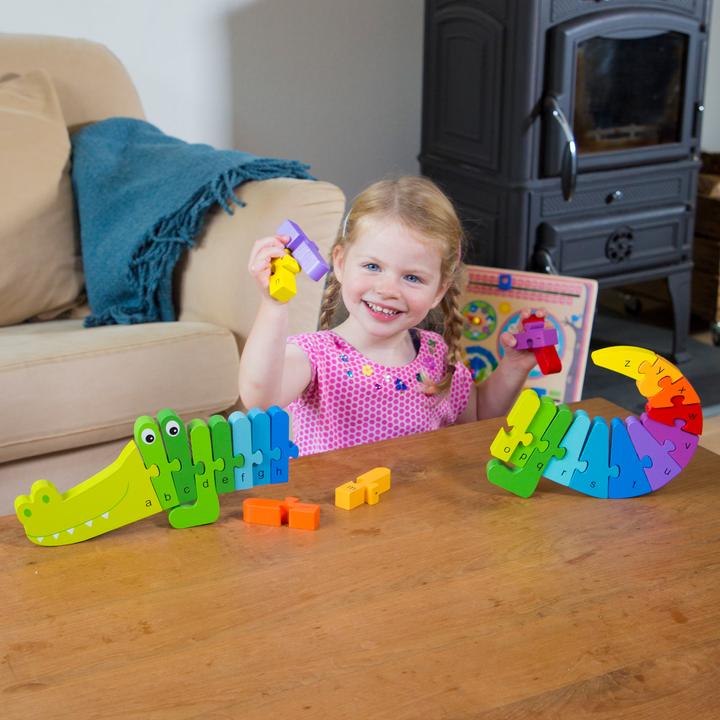 Actual product image New Classic Toys Alphabet Puzzle - Crocodile (26 pieces)