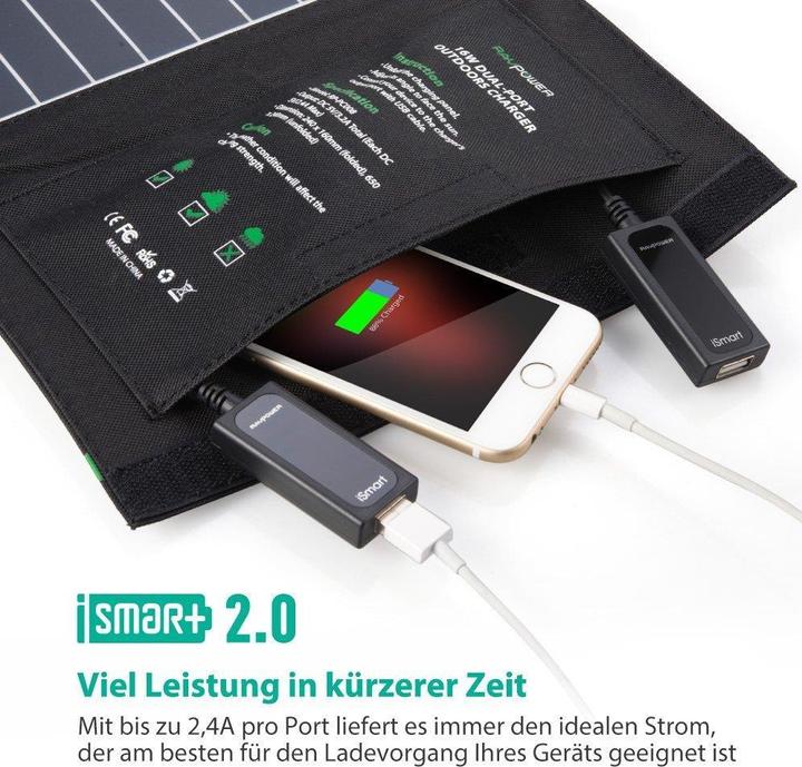 Actual product image RAVPower RP-PC008 Dual-Port Solar Charger (16 W)