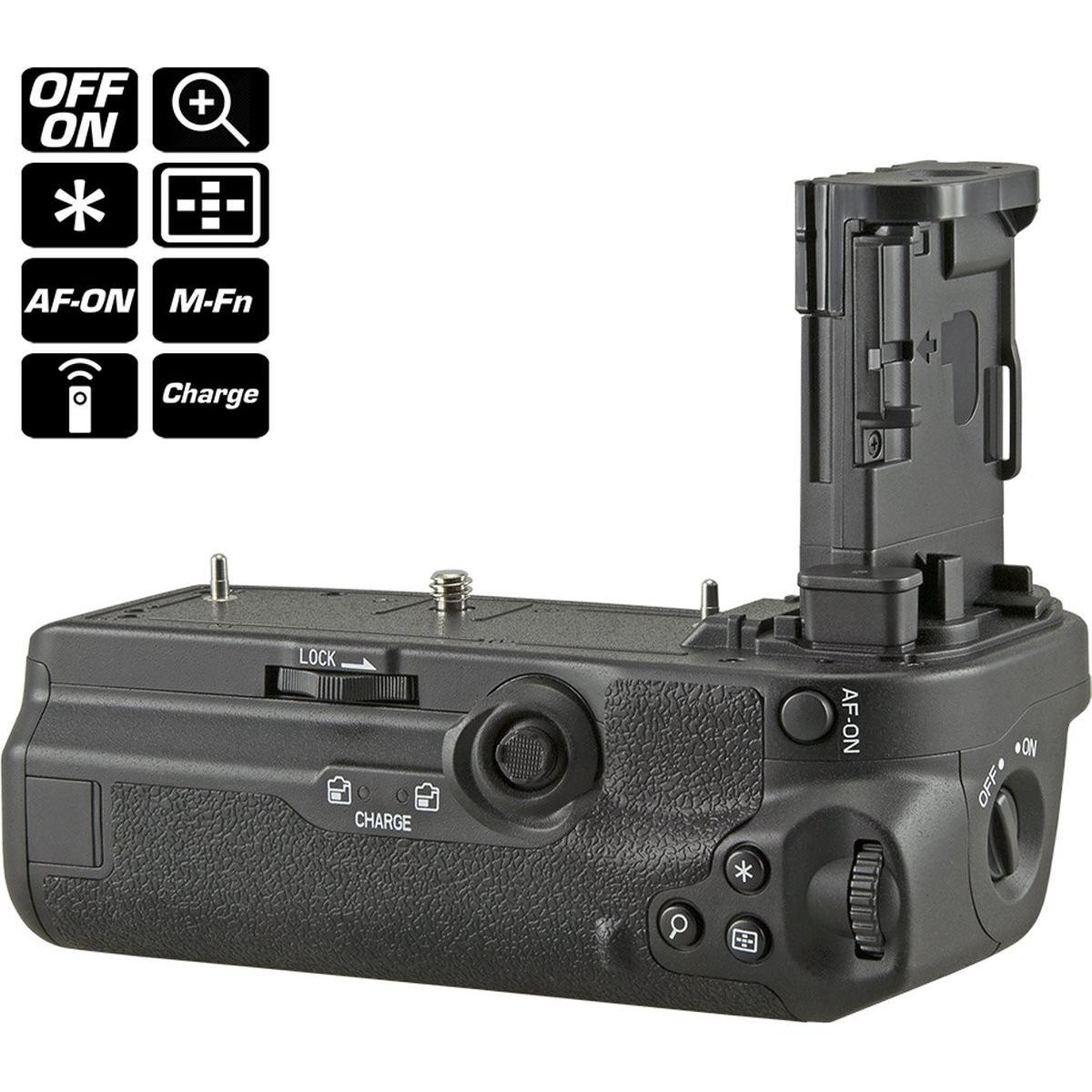 Jupio Battery Grip per Canon EOS R5 (C) / R6 (BG-R10) + 2,4 GHz Wi (Maniglia della batteria), Impugnatura + Battery grip, Nero