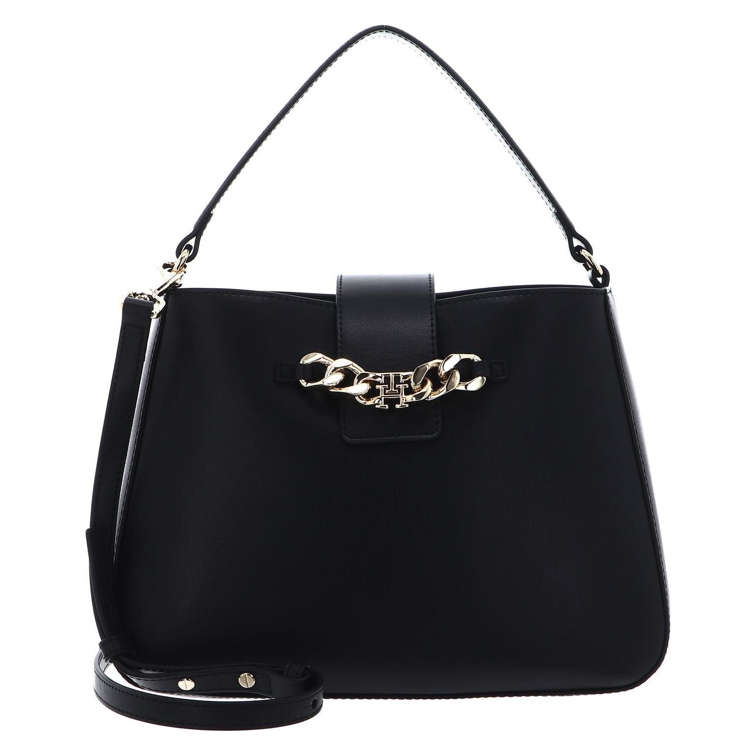 Tommy Hilfiger, Vrouwen, Handtas, Th Luxe Satchel Bag, Zwart