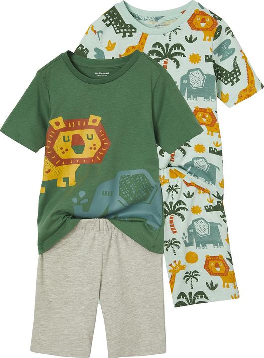 Image du produit Vertbaudet 2er-Pack Jungen Sommer-Schlafanzüge, Savannentiere mit Recycling-Baumwolle (98)