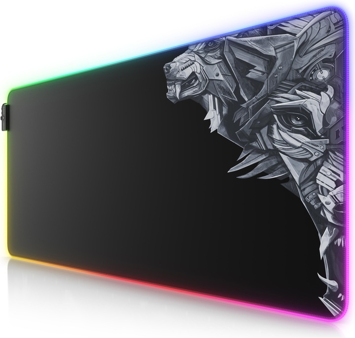Actual product image Titanwolf RGB Gaming Mouse Pad, Mouse Mat 900 x 400 mm, improves precision & speed, Sidewolf (XL)