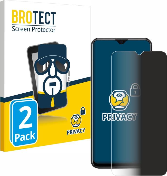 Actual product image BROTECT Anti-spy privacy film Blue light protection film (2 Piece, Xiaomi Redmi Note 8T)