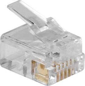 Actual product image ACT RJ12 (6P/6C) modulaire connector for flat cable. Unit: Bag 25 pcs