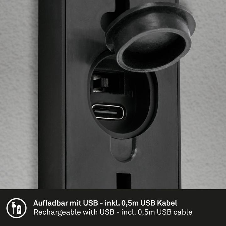 Produktbild Briloner Akku LED Aussenwandleuchte,schwarz,2xLED/6W (700 lm, IP44)