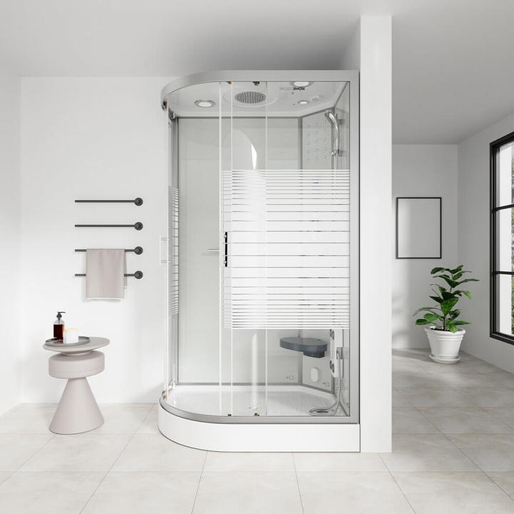 Produktbild Home Deluxe Dampfdusche mit Wasserfall Dampfsauna MANTA XL, 120x80x220cm - Links