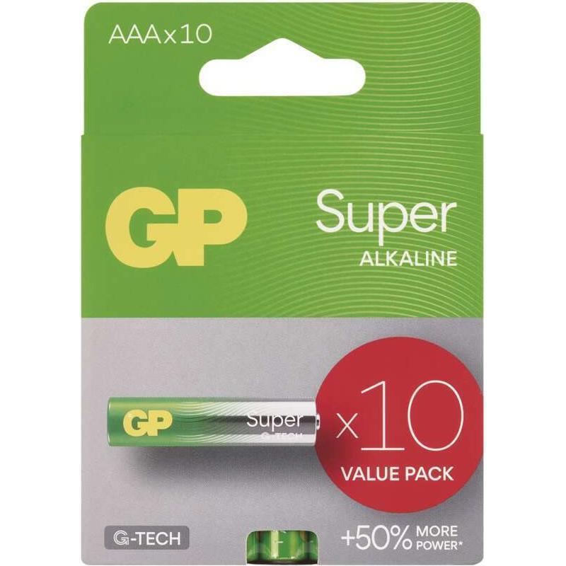 GP Batteries Batteria alcalina GP SUPER AAA (LR03)- 10ks (10 pz.), Batterie + pile