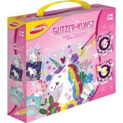 Helit Bastelset Glitzerkunst 4 bunte Einhorn Bilder
