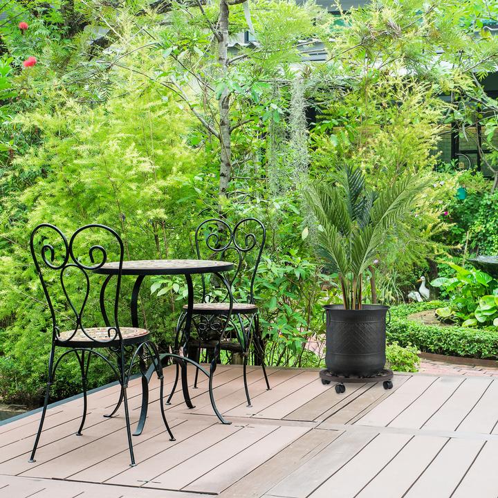 Image du produit Relaxdays Support roulant plantes rond, en métal