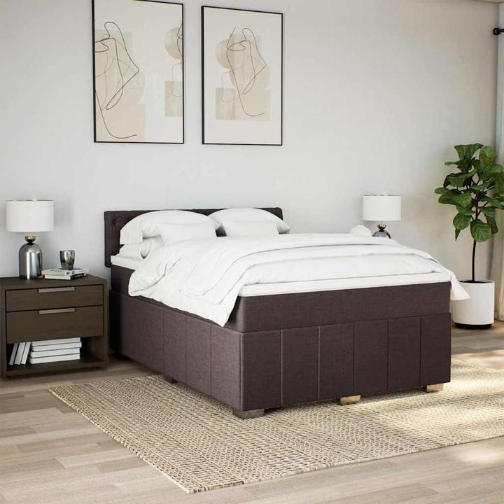 Actual product image vidaXL Bo x springbett mit Matratze 140 x 190 cm Stoff (140 x 190 cm)