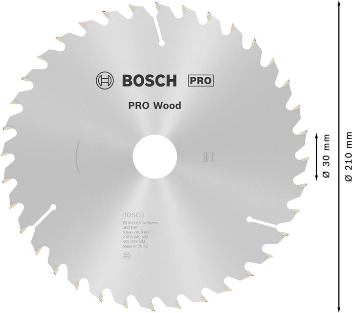 Immagine prodotto Bosch Professional Zubehör Lama circolare per legno PRO, 210 x 2,8 x 30 mm