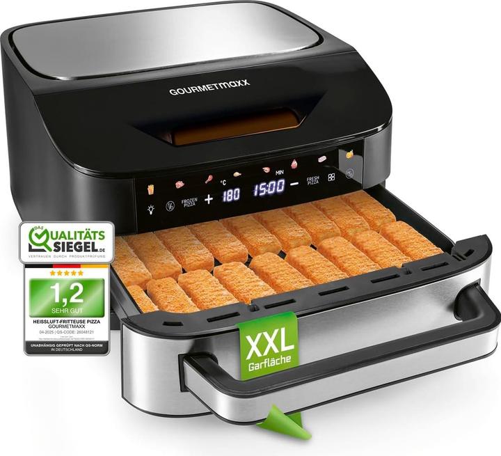 Actual product image Gourmetmaxx Air Fryer with XL Cooking Surface, 10 Programs, and Digital Display