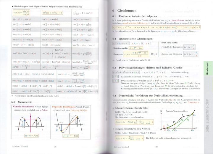 Produktbild Formelsammlung - Mathematik - kompakt (Deutsch, Adrian Wetzel)