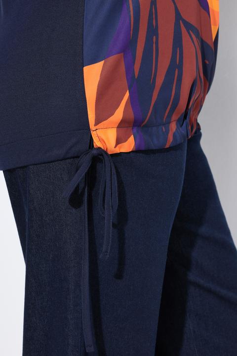 Produktbild Ulla Popken Shirt, Blätter, Oversized, Tunika-Ausschnitt, 3/4-Arm (56)