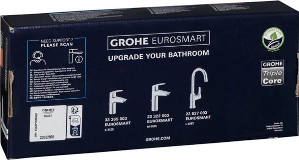 Actual product image Grohe EH-WTbatt EUROSMART 1/2inch MSize ZAG chrome