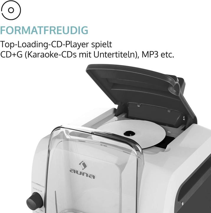Produktbild Auna Karaoke Anlage Weiss-Grau
