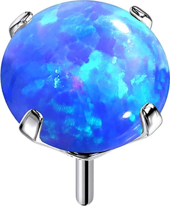 Produktbild Star Piercing Threadless silber mit Opal blau gefasst (Titan, Wolfram, ohne Messing)