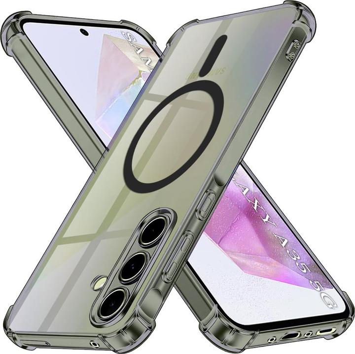 Image du produit Techsuit - Shockproof Clear Silicone MagSafe - Samsung Galaxy A35 5G - Smoke Black (Samsung Galaxy A35)