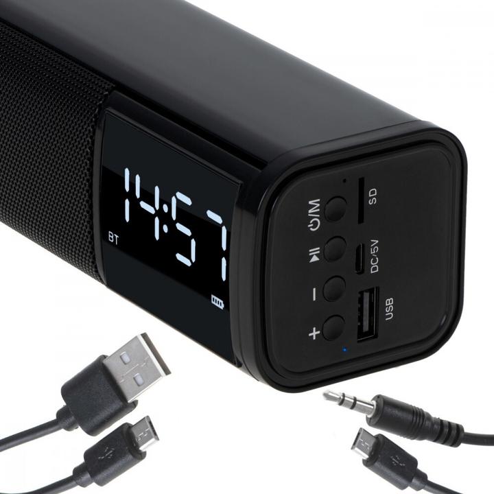 Actual product image Adler AD 1191 Clock Speaker, Black (15 h, USB power delivery)