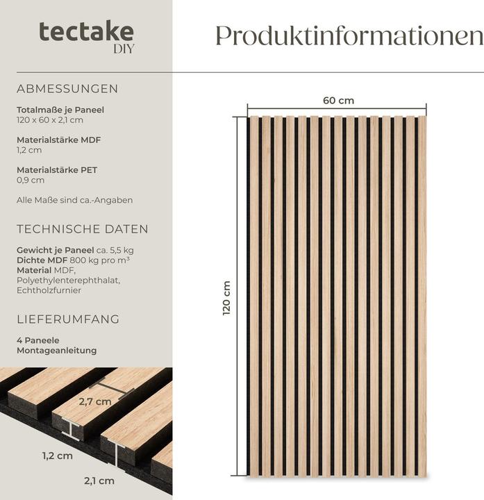 Actual product image tectake Akustikpaneele Sonic Wall (60 x 120 cm)