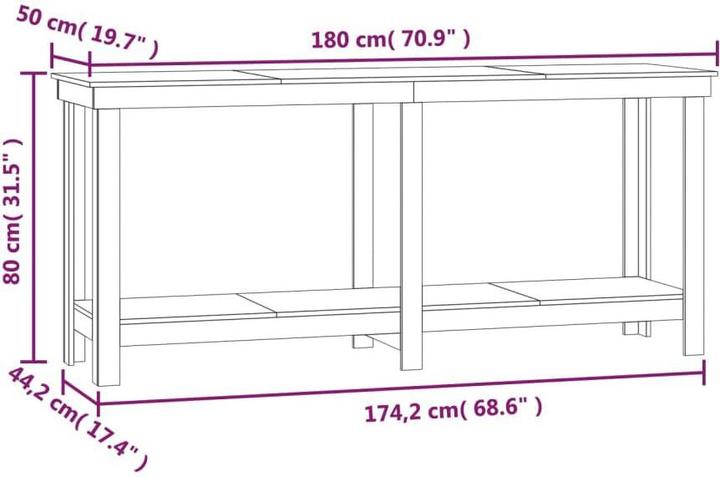 Actual product image vidaXL Werkbank (180 cm, 50 cm)