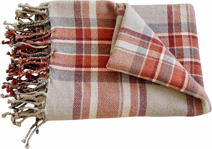 Image du produit Loberon Plaid Tartan rouge/beige (H, 130 cm)