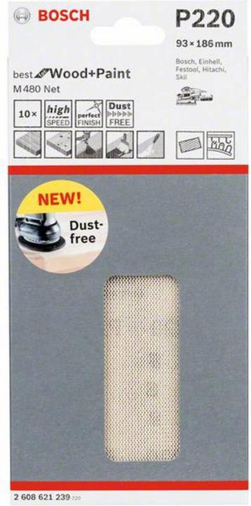 Produktbild Bosch Professional Zubehör Schwingschleifpapier Körnung 220 (Ø x L) 93 mm 186 10 St. (220)