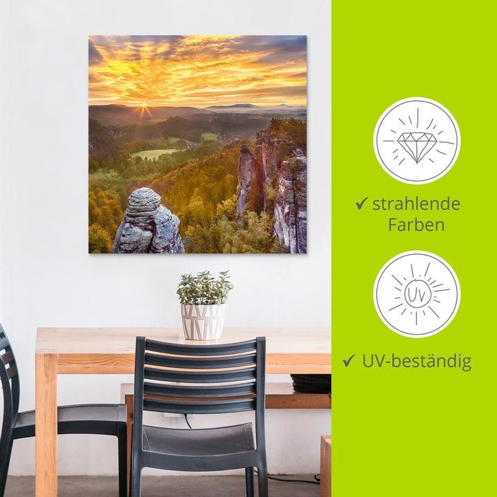 Actual product image Artland Poster Saxon Switzerland Ferdinandstein U4XC (40x40 cm)