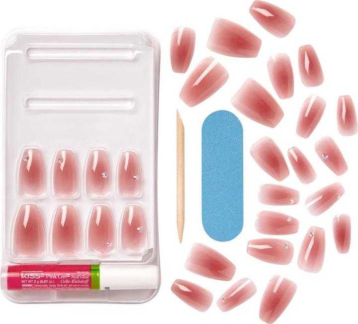 Produktbild KISS Nails - Ks Bare-but-better Premium Nails - Shine (Kunstnägel, Pink)