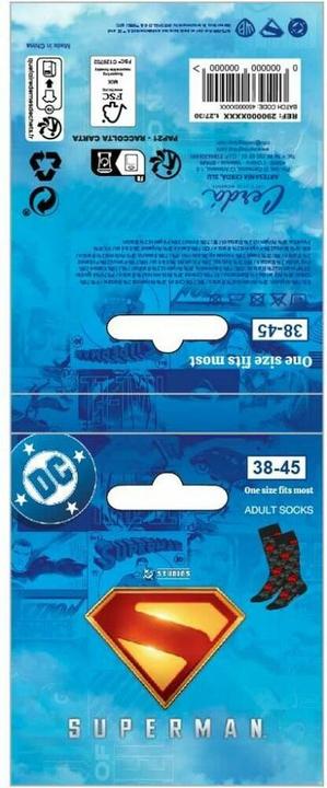 Produktbild Cerdá DC Comics Socken Superman Logo Black 38-45 (Einzelpack, 38 - 45)