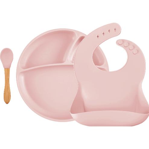 Thumbnail - Minikoioi, Kindergeschirr + Kinderbesteck, BLW Set II Teller + Lätzchen + Löffel