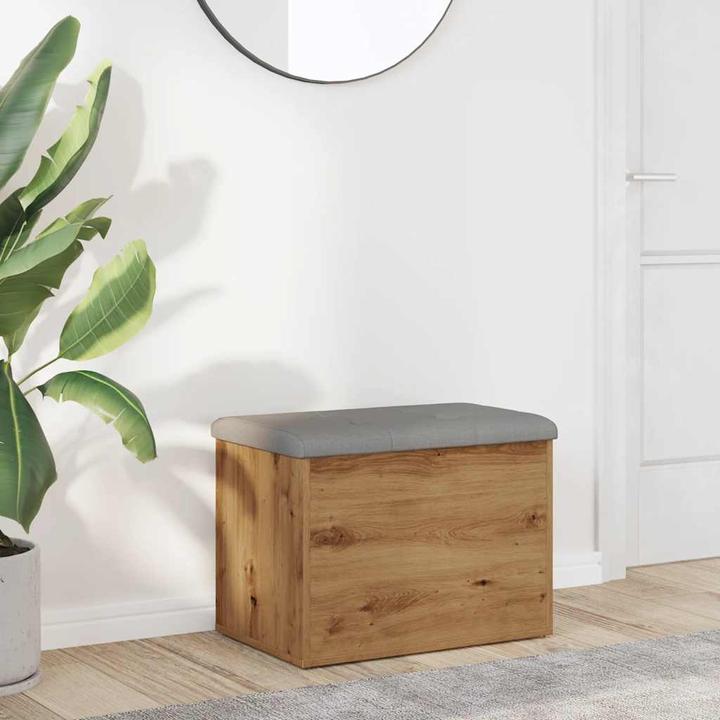 Immagine prodotto VidaXL Panca con portaoggetti Rovere Artigianale 62x42x45 cm Materiale in legno Panca per scarpe (42 cm)