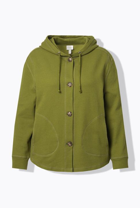 Produktbild Ulla Popken Sweatjacke, Waffelstruktur, Kapuze (54)