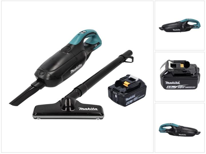 Makita DCL 182 G1 B Akku Staubsauger 18 V Schwarz + 1x Akku 6,0 Ah - ohne Ladegerät (Trockensauger)