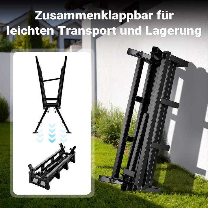 Actual product image Wiltec Foldable Saw Horse with Locking Clamp for Various Log Sizes Max. Capacity 400kg (53 cm, 79 cm)