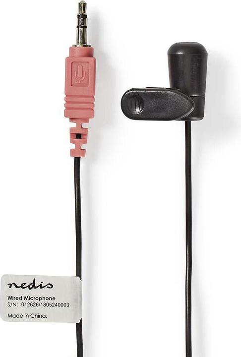 Immagine prodotto Nedis MICCJ100BK Microfono cablato a clip da 3,5 mm nero