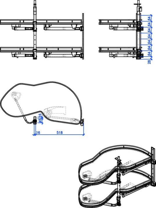 Actual product image Peka Metall Corner cupboard swivel fittings LeMans II Arena Classic for hinges (1 pcs.)