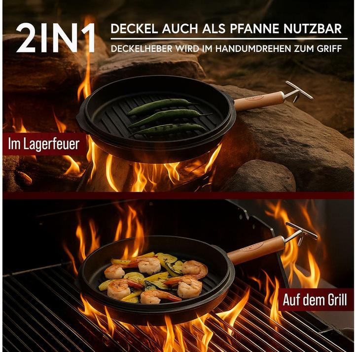 Produktbild Gusskönig Dutch Oven Set 4.5 l mit Deckelheber, Bürste